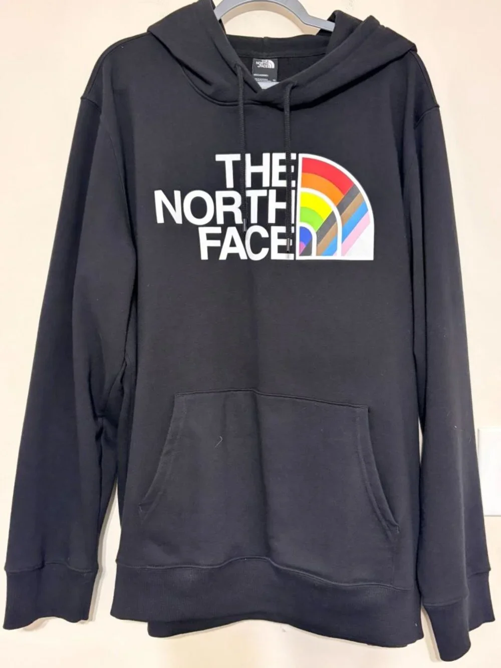 Men's The North Face Black Pride Pullover Hoodie Sweatshirt Size 2XL XXL